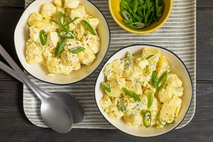 Southern potato slad served in bowls
