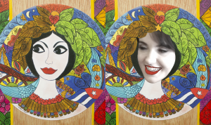Grace Sontologo photo comparison with the Hechicera artwork